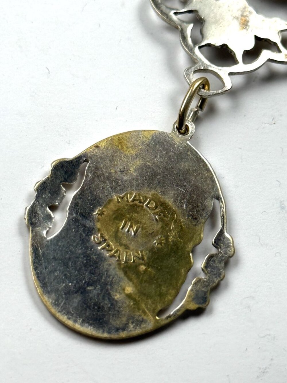 Don Quixote Wide Panel Link Bracelet, Vintage 1950s Spanish Landscape Scenes - Picture 4 of 5